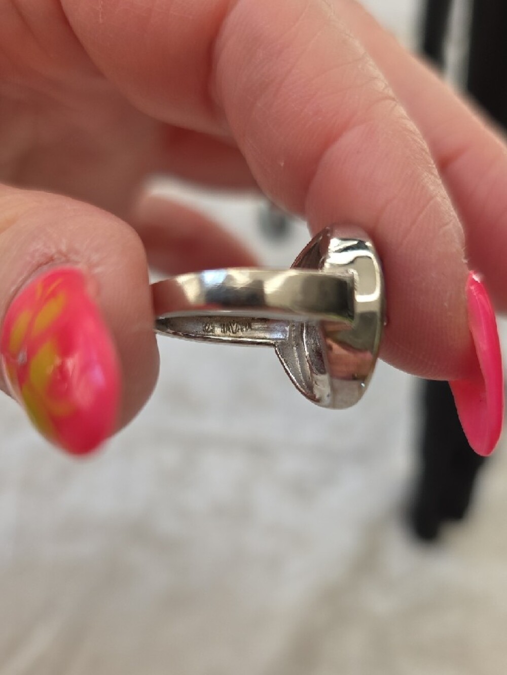 Vintage Havana Hallmark SS Purple & Turquoise Inlay Colorful Earrings & Ring Set - Picture 12 of 13